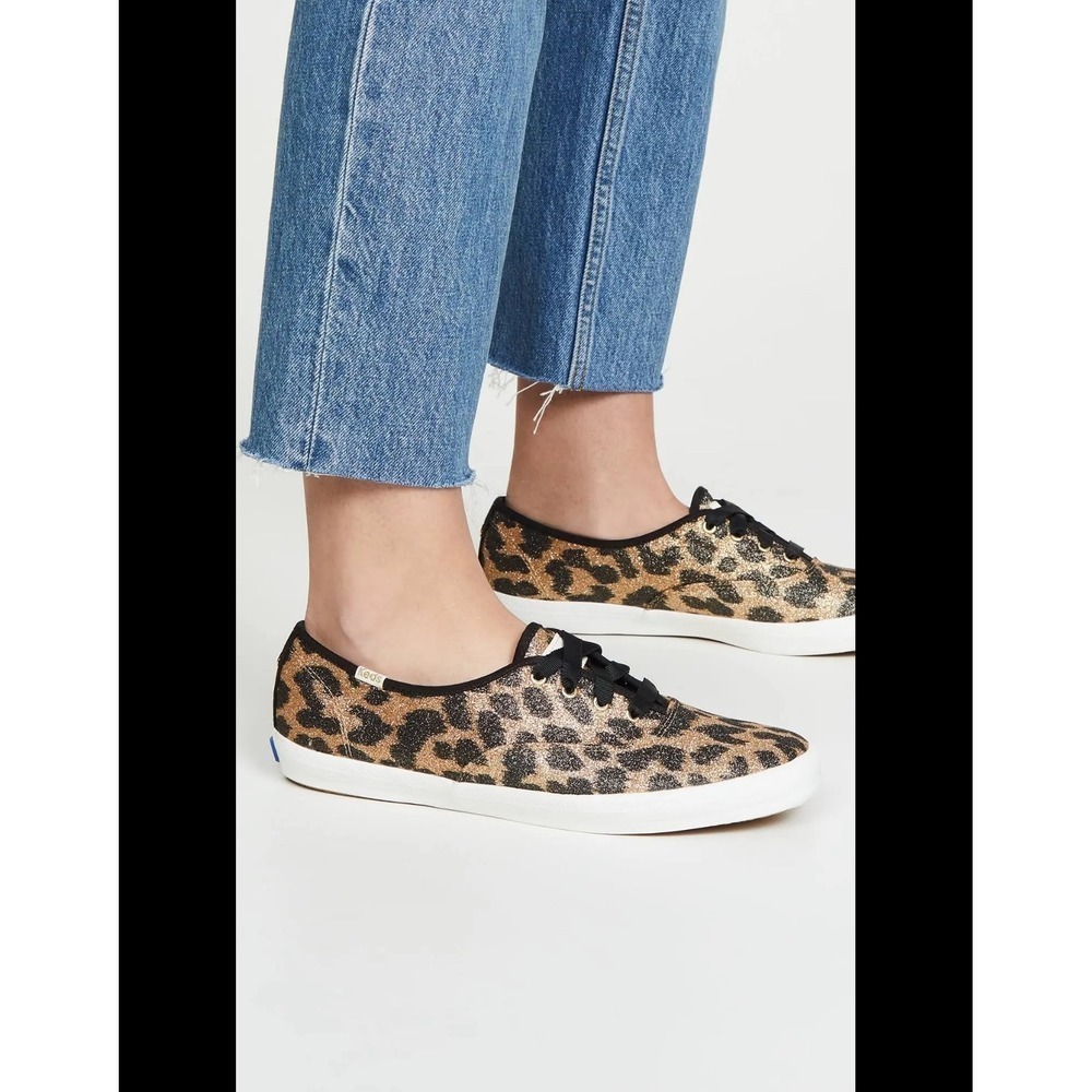 Keds x Kate Spade Leopard Print Glitter‎ Sneakers, Size 9